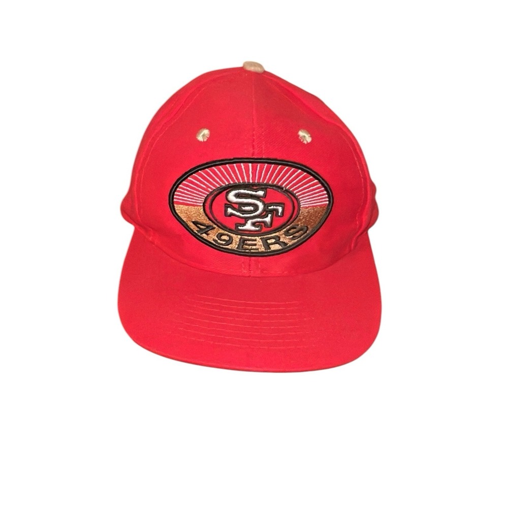 Vtg 90s‎ SF San Francisco 49ers Drew Pearson Snapback Cap NFL Red Gold Hat Retro
